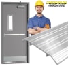 5 in. Wide x 1/2 in. Tall x 48 in. Length Aluminum Saddle Threshold, ADA Compliant, UL Listed Fire Rated, Fluted Surface For Commercial Hollow Metal Steel Door - Image 2 of 0