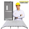 5 in. Wide x 1/2 in. Tall x 36 in. Length Aluminum Saddle Threshold, ADA Compliant, UL Listed Fire Rated, Grooved Surface For Commercial Hollow Metal Steel Door - Image 2 of 0