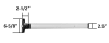 Doromatic 6-5/8 in. x 2-1/2 in. Chassis Head Rim Panic Push Bar Replacement Dogging Key - Image 2 of 0
