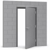 Commercial Industrial Galvanealed Flush Hollow Metal Steel Door, 42 in. x 80 in. (3668) Right Hand Reverse, Frame For Masonry Block Wall, and Hardware (3-4 Week Production Time) - Image 1 of 0
