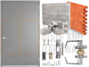 48 in. x 96 in. (4080) RHR Commercial Industrial 18 Gauge Flush Hollow Metal Steel Door Insulated With Polystyrene Core, 16 Gauge Frame For Masonry Block Wall, and Hardware - Image 1 of 0