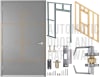 48 in. x 96 in. (4080) LHR Commercial Industrial 18 Gauge Flush Hollow Metal Steel Door Insulated With Polystyrene Core, 16 Gauge Frame For Wood or Metal Stud Wall, and Hardware - Image 1 of 0