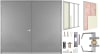 96 in. x 96 in. (8080) LHRA Commercial Industrial 18 Gauge Flush Hollow Metal Steel Double Door Insulated With Polystyrene Core, 16 Gauge Drywall Frame, and Hardware - Image 1 of 0