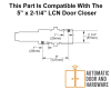 LCN Hold Open Arm For 5 in. x 2-1/4 in. Door Closer, Aluminum Finish - Image 2 of 0