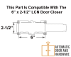 LCN Drop Plate For Doors With Top Rail Less Than 3-3/4 in., Aluminum Finish - Image 2 of 0