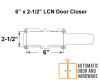 LCN 6 in. x 2-1/2 in. Commercial Hydraulic Door Closer With Regular Arm, Adjustable Spring Size 1 To Size 5, Adjustable Closing and Backcheck Speed, Dark Bronze Finish - Image 3 of 0