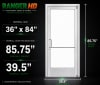 Commercial Aluminum Storefront Glass Door and Frame For Exterior Block Wall, 36" x 84" Right Hand, 1" Low E Glass Pre-Installed, Entrance Hardware Package, Clear Anodized - Image 6 of 0