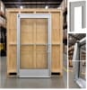36" x 80" Pre-Hung Pre-Glazed Commercial Storefront Glass Door - RH - Exterior Block Wall - Clear Anodized - Image 1 of 0
