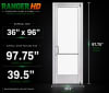 Commercial Aluminum Storefront Glass Door and Frame For Interior Block Wall, 36" x 96" Right Hand, 1/4" Tempered Glass Pre-Installed, Entrance Hardware Package, Clear Anodized - Image 6 of 0