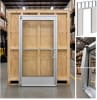 36" x 80" Pre-Hung Pre-Glazed Commercial Storefront Glass Door - RH - Interior Metal Stud & Drywall - Clear Anodized - Image 1 of 0