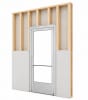 Commercial Aluminum Storefront Glass Door and Frame For Interior Wood Stud Wall With Drywall On Both Sides (Butt Installation), 48" x 96" Left Hand, 1/4" Tempered Glass Pre-Installed, Entrance Hardware Package, Clear Anodized - Image 1 of 0