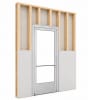 Commercial Aluminum Storefront Glass Door and Frame For Interior Wood Stud Wall With Drywall On Both Sides (Butt Installation), 48" x 96" Right Hand, 1/4" Tempered Glass Pre-Installed, Entrance Hardware Package, Clear Anodized - Image 1 of 0