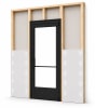 Commercial Aluminum Storefront Glass Door and Frame For Interior Wood Stud Wall With Drywall On Both Sides (Butt Installation), 42" x 80" Left Hand, 1/4" Tempered Glass Pre-Installed, Entrance Hardware Package, Dark Bronze Anodized - Image 1 of 0