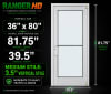 Medium Stile Commercial Aluminum Storefront Door and Frame, Moderate to Heavy Traffic, Exterior Steel Stud Wall, 36" x 80" Left Hand, 1" Low-E Glass, Clear Anodized - Image 6 of 0
