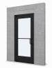Medium Stile Commercial Aluminum Storefront Door and Frame, Moderate to Heavy Traffic, Interior Block Wall, 36" x 80" Right Hand, 1/4" Tempered Glass, Dark Bronze Anodized - Image 1 of 0