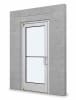 Medium Stile Commercial Aluminum Storefront Door and Frame, Moderate to Heavy Traffic, Interior Block Wall, 42" x 80" Right Hand, 1/4" Tempered Glass, Clear Anodized - Image 1 of 0