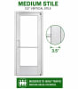 Medium Stile Commercial Aluminum Storefront Door and Frame, Moderate to Heavy Traffic, Interior Steel Stud Wall With Drywall On Each Side (Butt Installation), 36" x 84" Right Hand, 1/4" Tempered Glass, Clear Anodized - Image 7 of 0