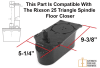 Rixson Left Hand 3/4 in. Middle Hinge Assembly, Aluminum Finish For Rixson 25 Triangle Spindle Floor Closer - Image 2 of 0