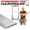 4 in. Wide x 1/2 in. Rise x 36 in. Length Saddle Threshold, ADA Compliant, Grooved Surface For Grip, Clear Anodized Finish For Commercial Storefront Door - Image 2 of 0
