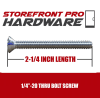 Storefront Pro Hardware 1/4 Inch- 20 x 2-1/4 Inch Length Screw Kit For Commercial Pull and Push Bar Free End Thru Bolt Mounting - Image 3 of 0