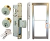 Storefront Pro Hardware Commercial Glass Door Silver Mortise Deadlock Kit With Outside Lock Cylinder, Inside Lock Cylinder, and Faceplate - Image 1 of 0