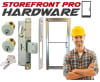 Storefront Pro Hardware Commercial Glass Door Silver Mortise Deadlock Kit With Outside Lock Cylinder, Inside Lock Cylinder, and Faceplate - Image 2 of 0