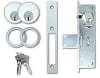 Trulite Commercial Door Dead Bolt Lock Kit With Mortise Key Cylinder On Each Side, 1-1/8 in. Backset, Aluminum Finish - Image 1 of 0