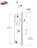 Trulite Commercial Door Dead Bolt Lock Kit With Mortise Key Cylinder On Each Side, 1-1/8 in. Backset, Aluminum Finish - Image 2 of 0