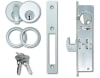 Trulite Commercial Door Hook Bolt Lock Kit With Outside Mortise Key Cylinder and Inside Thumbturn, 31/32 in. Backset, Aluminum Finish - Image 1 of 0