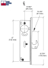 Trulite Commercial Door Hook Bolt Lock Kit With Outside Mortise Key Cylinder and Inside Thumbturn, 31/32 in. Backset, Aluminum Finish - Image 2 of 0