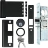 Trulite Right Hand Commercial Door Deadlatch Lock Kit, 31/32 in. Backset, Includes Outside Mortise Key Cylinder and Inside Push To Exit Paddle Handle, Dark Bronze Finish - Image 1 of 0