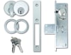 Tubelite Commercial Door Dead Bolt Lock Kit With Outside Mortise Key Cylinder and Inside Thumbturn, 1-1/8 in. Backset, Aluminum Finish - Image 1 of 0
