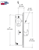 Tubelite Commercial Door Hook Bolt Lock Kit With Outside Mortise Key Cylinder and Inside Thumbturn, 1-1/8 in. Backset, Dark Bronze Finish - Image 2 of 0