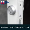 Tubelite Commercial Door Hook Bolt Lock Kit With Outside Mortise Key Cylinder and Inside Thumbturn, 1-1/8 in. Backset, Dark Bronze Finish - Image 8 of 0