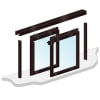Commercial Interior Transaction Service Window, 36 in. Width x 36 in. Height, X-X Slide Configuration, Dark Bronze Anodized Finish With 1/4 in. Tempered Clear Glass - Image 1 of 0