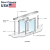 Commercial Interior Transaction Service Window, 36 in. Width x 36 in. Height, X-X Slide Configuration, Satin Anodized Finish With 1/4 in. Tempered Clear Glass - Image 2 of 0