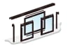 3 Panel Commercial Interior Transaction Service Window, 144 in. Width x 48 in. Height, X-O-X Slide Configuration, Dark Bronze Anodized Finish With 1/4 in. Tempered Clear Glass - Image 1 of 0
