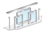 3 Panel Commercial Interior Transaction Service Window, 72 in. Width x 48 in. Height, X-O-X Slide Configuration, Satin Anodized Finish With 1/4 in. Tempered Clear Glass - Image 1 of 0