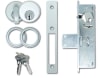 Vistawall Commercial Door Dead Bolt Lock Kit With Outside Mortise Key Cylinder and Inside Thumbturn, 1-1/8 in. Backset, Aluminum Finish - Image 1 of 0