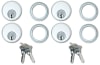 Vistawall Mortise Key Cylinder Lock, 4 Pack, Keyed Alike (Same Keys), Aluminum Finis - Image 1 of 0