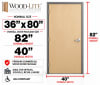 Wood-Lite 36" x 80" Commercial Wood Door Package â€“ Unfinished Birch, Right Hand Reverse, Wood Stud Drywall Frame - Image 3 of 0