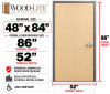 Wood-Lite 48" x 84" Commercial Wood Door Package â€“ Unfinished Birch, Right Hand Reverse, Wood Stud Drywall Frame - Image 3 of 0