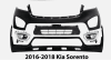 Front Bumper Cover Primed Plastic & Fog Lights Kit For 2016-2018 Kia Sorento - Image 1 of 0