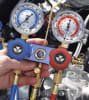 85661-MG Mastercool R134A 2-Way Aluminum Manifold Metric Gauge Set W/152cm Hoses Less Couplers 63mm W/ Gauge Protectors - Image 2 of 0