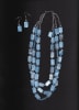 Three Row Rectangular Shell Necklace Set - White - Image 1 of 0
