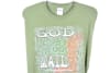 Green cotton men's God Loves Knee Mail tee. - Image 2 of 0