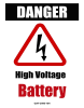 Electric Vehicle High Voltage Battery Sign - Cone Collar - Image 4 of 0