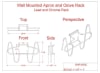 Wall Mount Apron and Glove Storage Rack<br>Hanger Style - Image 4 of 0