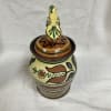 Wood Fired Tulip Jar with Whimsey Bird Lid $255 - Image 2 of 0