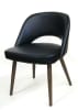 White Modern Wood Grain Metal Upholstered Restaurant Dining Chair - Image 3 of 0